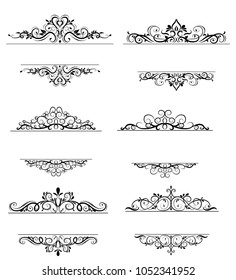 Vintage vector swirl frame set