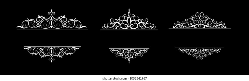 Vintage vector swirl frame set