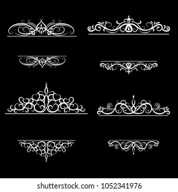 Vintage vector swirl frame set