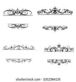 Vintage vector swirl frame set