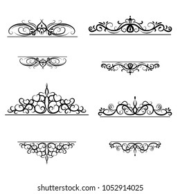 Vintage vector swirl frame set