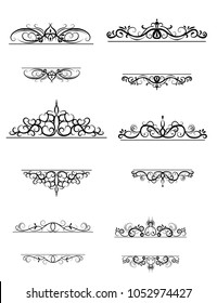Vintage vector swirl frame set
