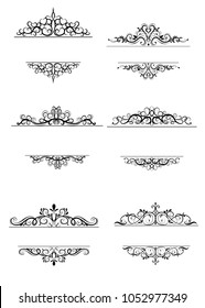 Vintage vector swirl frame set