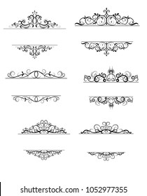 Vintage vector swirl frame set