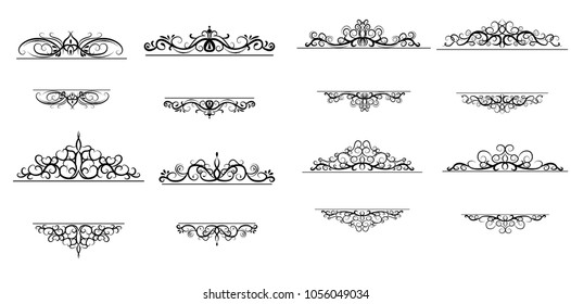 Vintage vector swirl frame set