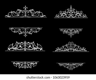 Vintage vector swirl frame set