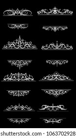 Vintage vector swirl frame set