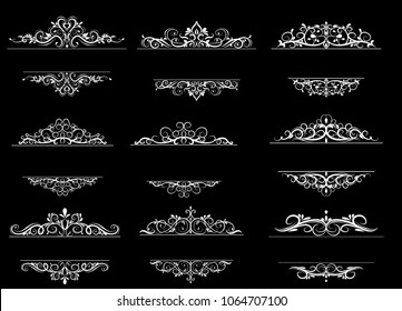 Vintage vector swirl frame set