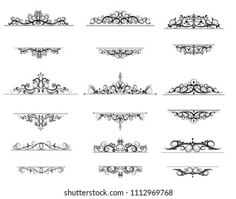 Vintage vector swirl frame set