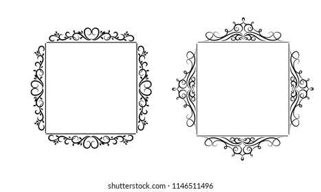 Vintage vector swirl frame set
