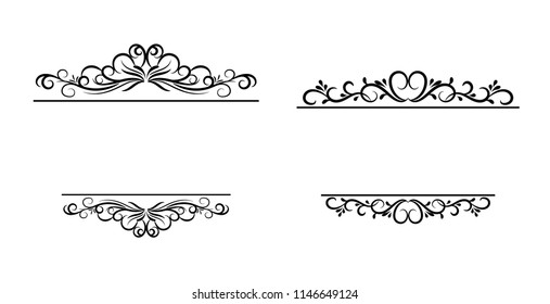 Vintage vector swirl frame set