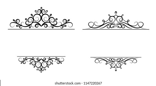 Vintage vector swirl frame set