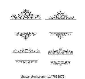 Vintage vector swirl frame set