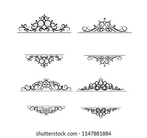 Vintage vector swirl frame set
