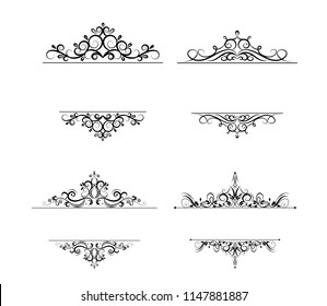Vintage vector swirl frame set