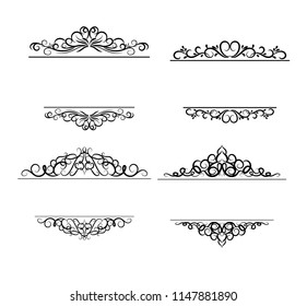 Vintage vector swirl frame set