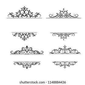 Vintage vector swirl frame set