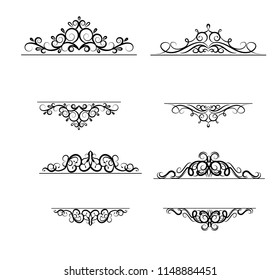 Vintage vector swirl frame set