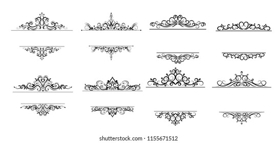 Vintage vector swirl frame set
