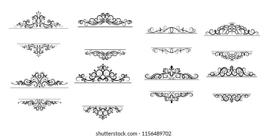 Vintage vector swirl frame set