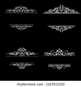Vintage vector swirl frame set