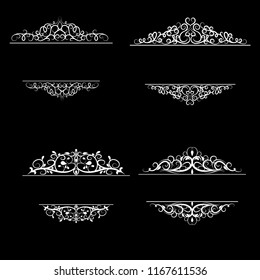 Vintage vector swirl frame set