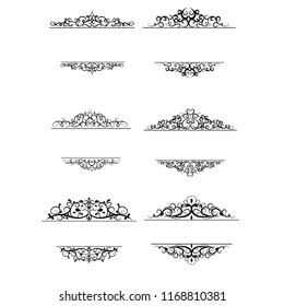 Vintage vector swirl frame set