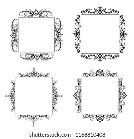 Vintage vector swirl frame set