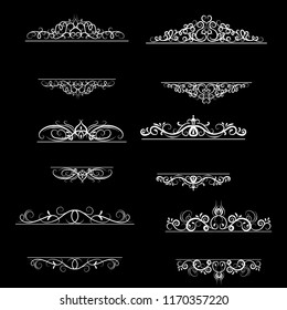 Vintage vector swirl frame set