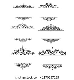 Vintage vector swirl frame set
