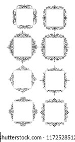 Vintage vector swirl frame set