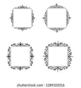 Vintage vector swirl frame set