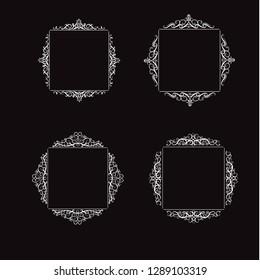 Vintage vector swirl frame set
