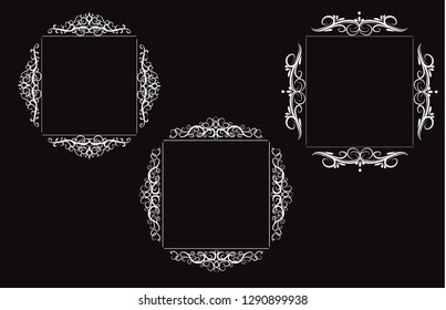 Vintage vector swirl frame set