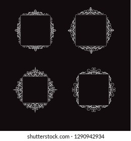 Vintage vector swirl frame set