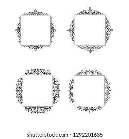 Vintage vector swirl frame set