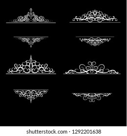 Vintage vector swirl frame set