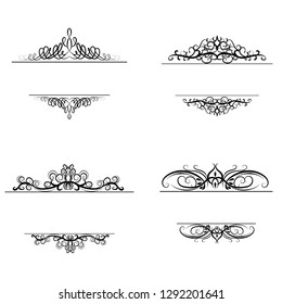 Vintage vector swirl frame set