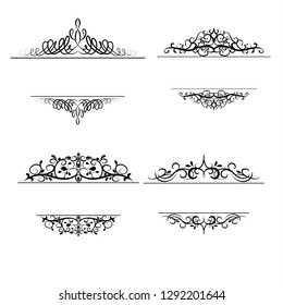 Vintage vector swirl frame set