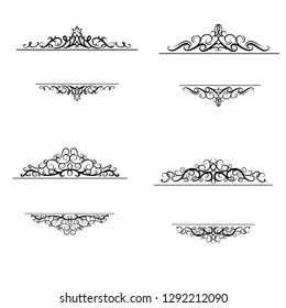 Vintage vector swirl frame set