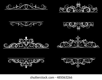 Vintage vector swirl frame set