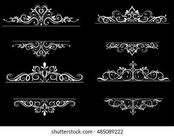 Vintage vector swirl frame set