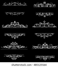 Vintage vector swirl frame set