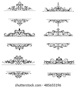 Vintage vector swirl frame set