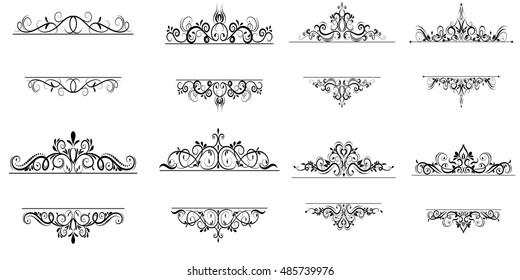 Vintage vector swirl frame set