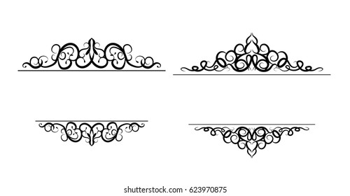 Vintage vector swirl frame set
