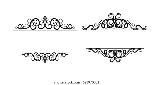 Vintage vector swirl frame set