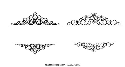 Vintage vector swirl frame set