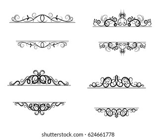 Vintage vector swirl frame set