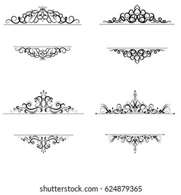 Vintage vector swirl frame set